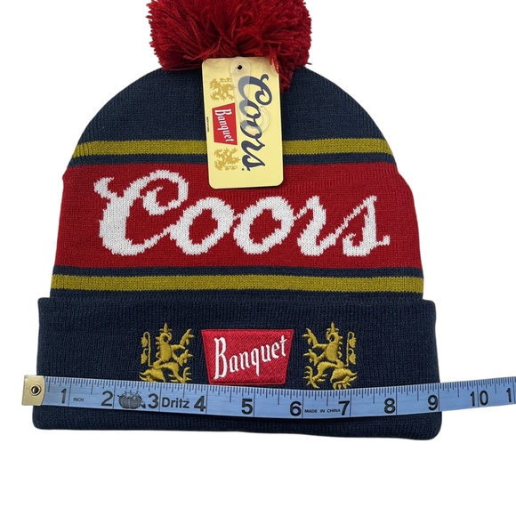 NWT Coors Banquet Beer Pom Knit Beanie - Picture 4 of 8